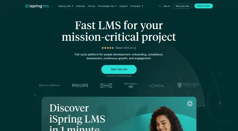 iSpring LMS's own site