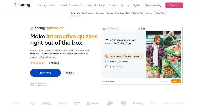 iSpring QuizMaker's own site