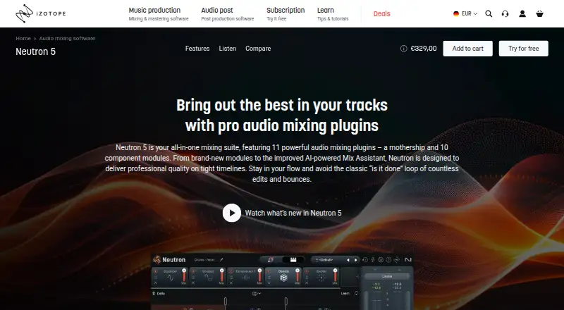 iZotope Neutron 5's own site