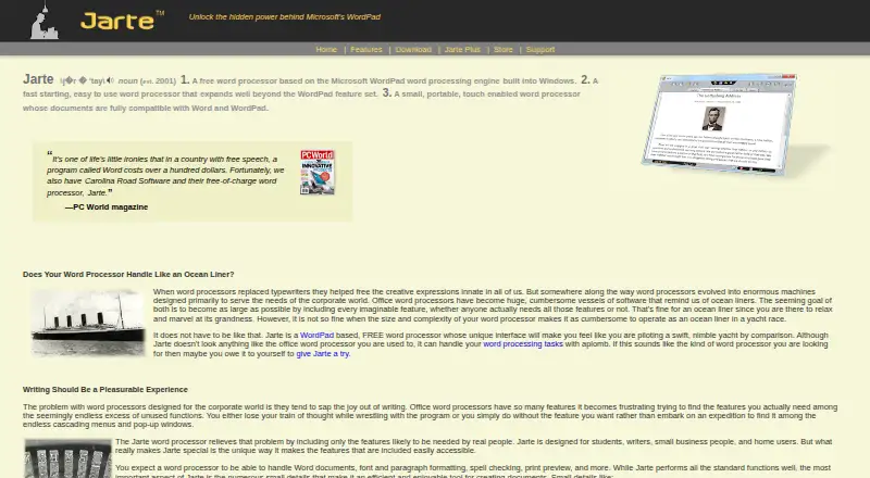 Jarte's own site