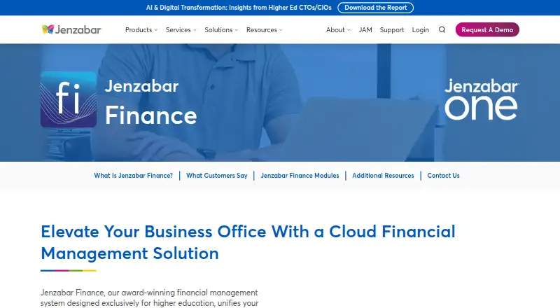 Jenzabar Finance's own site