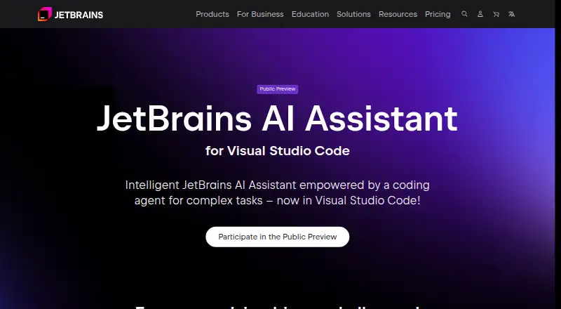 JetBrains AI Assistant for Visual Studio Code's own site