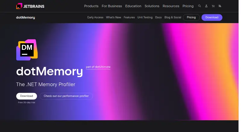 JetBrains dotMemory's own site