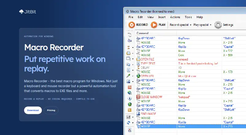 Jitbit Macro Recorder's own site
