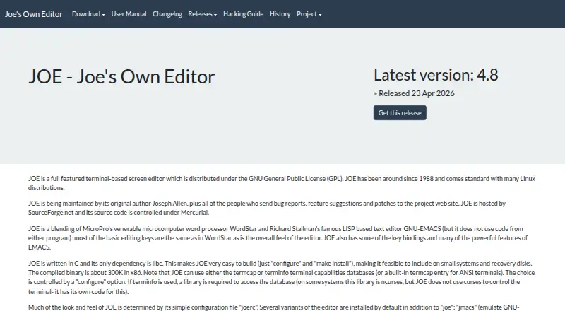 Joe's Own Editor's own site