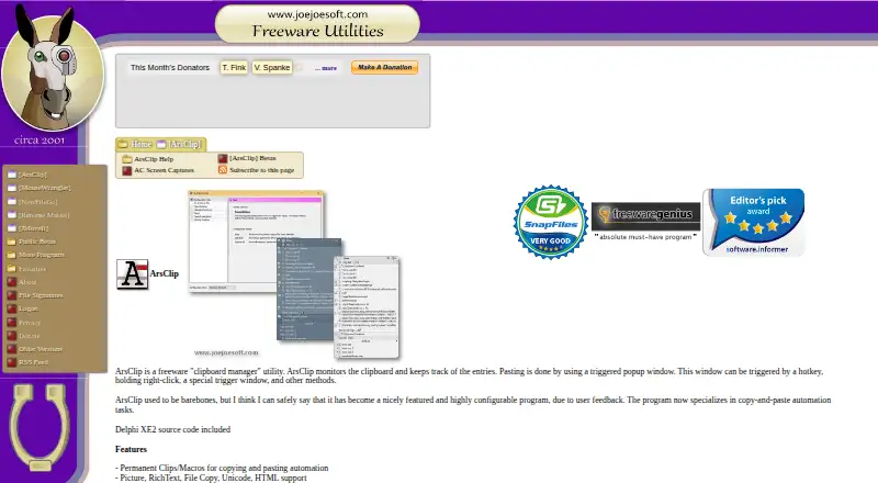 ArsClip's own site