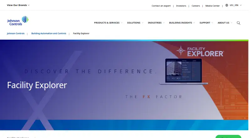 Johnson Controls Facility Explorer's own site
