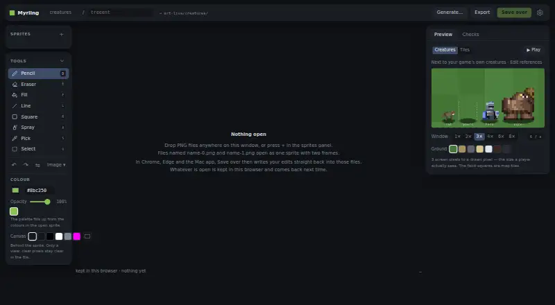 Myrling Sprite Editor's own site