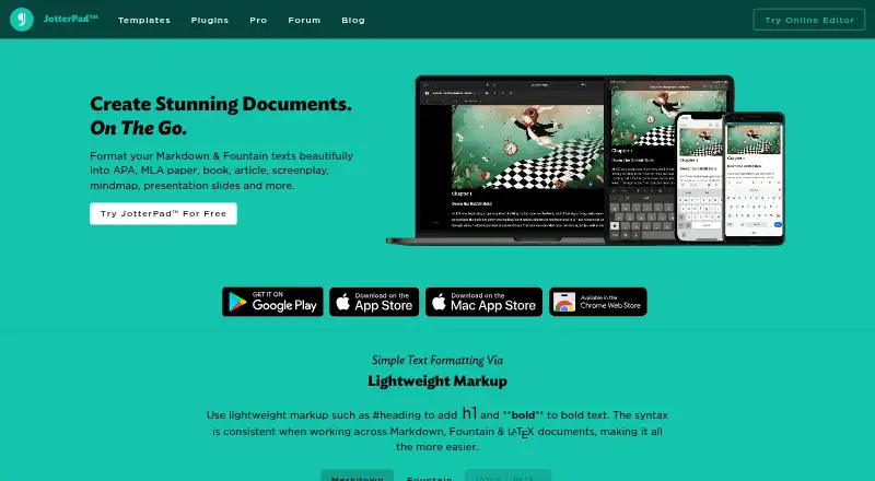 JotterPad's own site