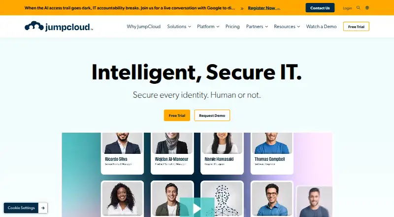 JumpCloud Passwordless Authentication's own site