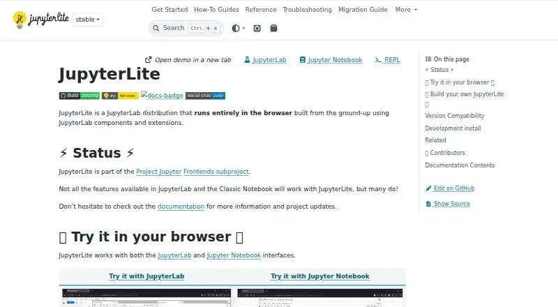 JupyterLite's own site