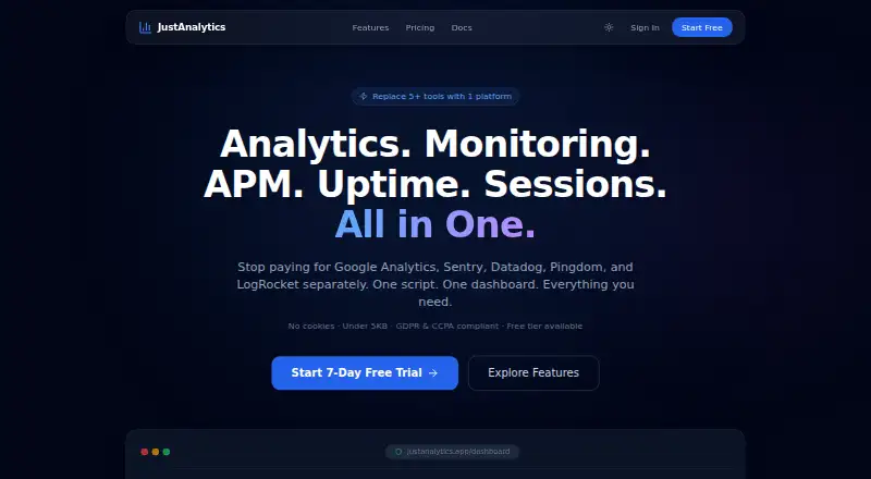 JustAnalytics's own site