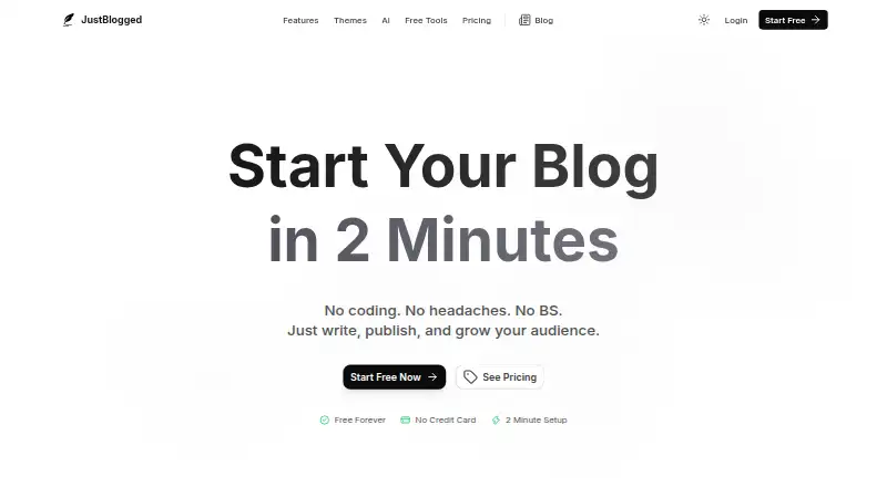 JustBlogged's own site