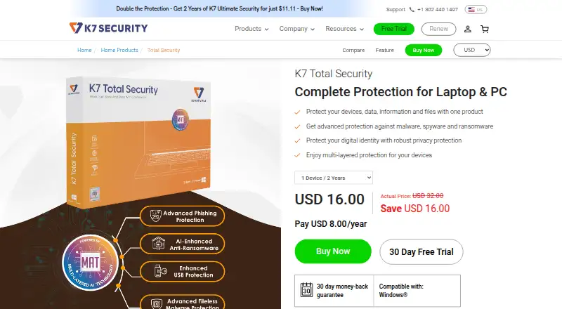 K7 Antivirus's own site