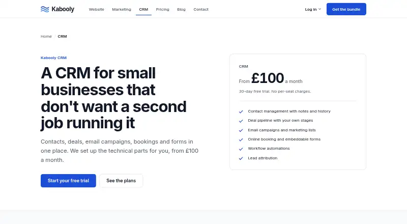 Kabooly CRM's own site