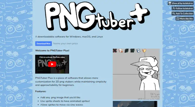 The PNGTuber Plus homepage