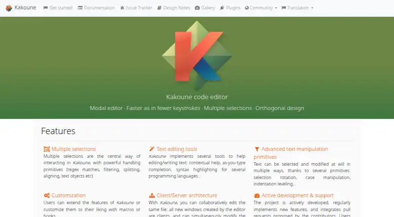 Kakoune's own site