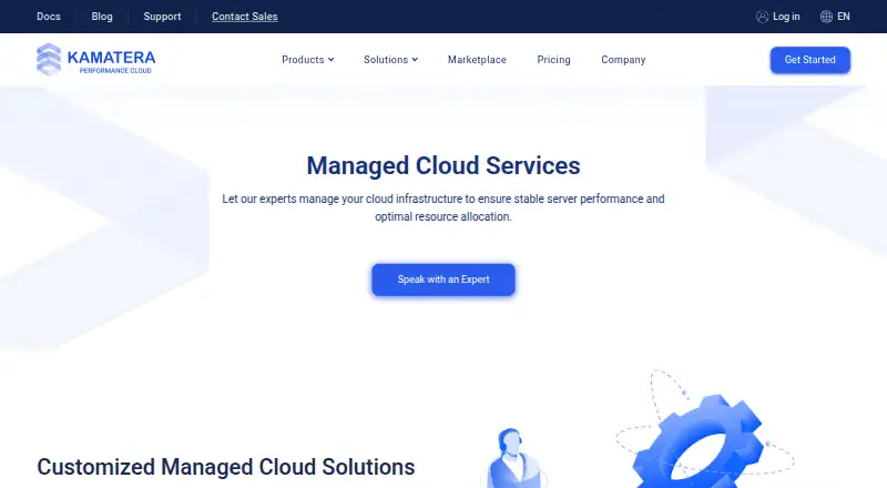 Kamatera Managed Cloud's own site
