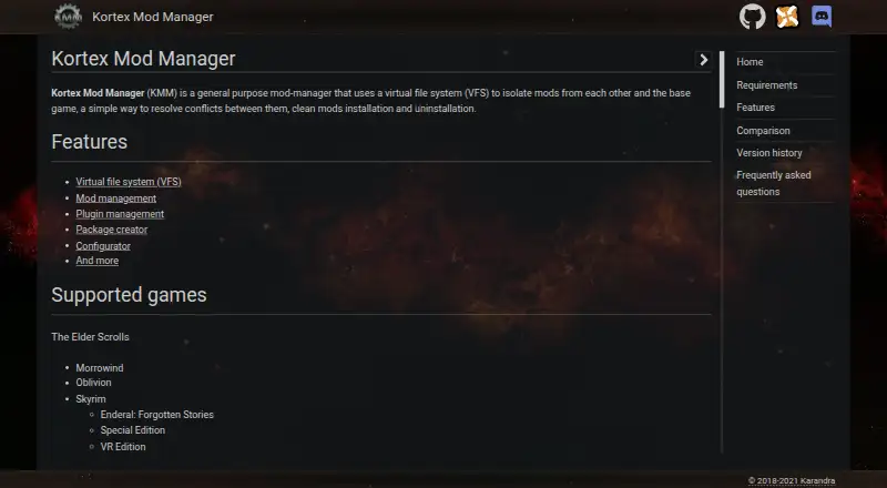 Kortex Mod Manager's own site