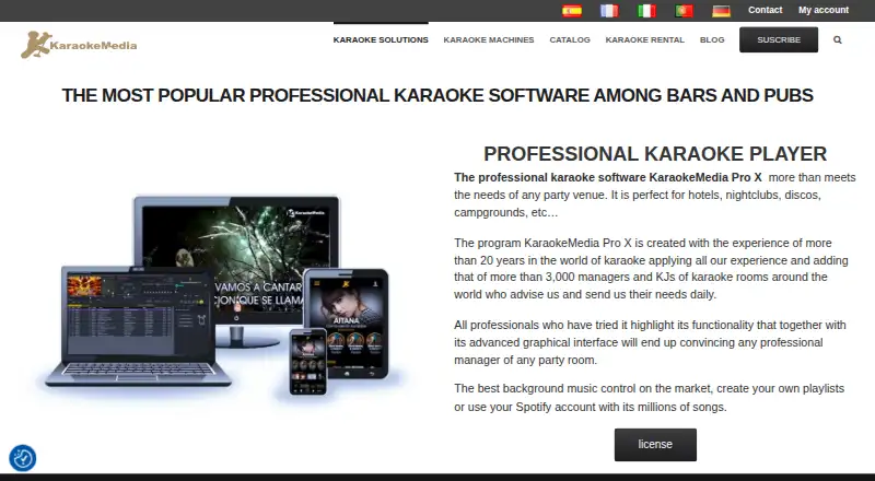 KaraokeMedia Pro X's own site