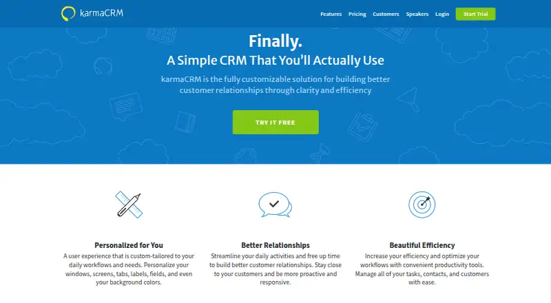 karmaCRM's own site