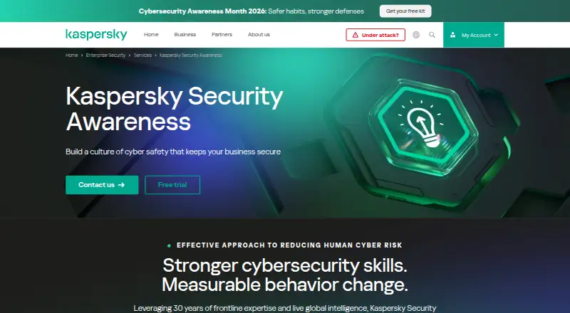 Kaspersky Automated Security Awareness Platform's own site