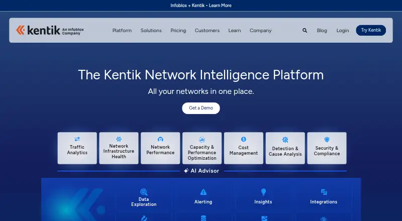 Kentik Network Intelligence Platform's own site