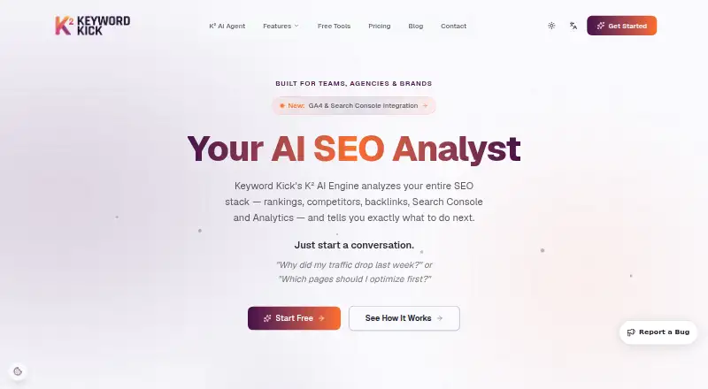 Keyword Kick's own site