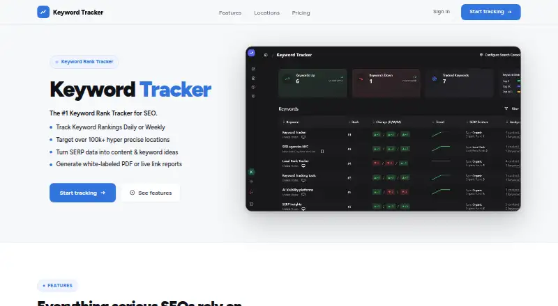 Keyword Tracker's own site