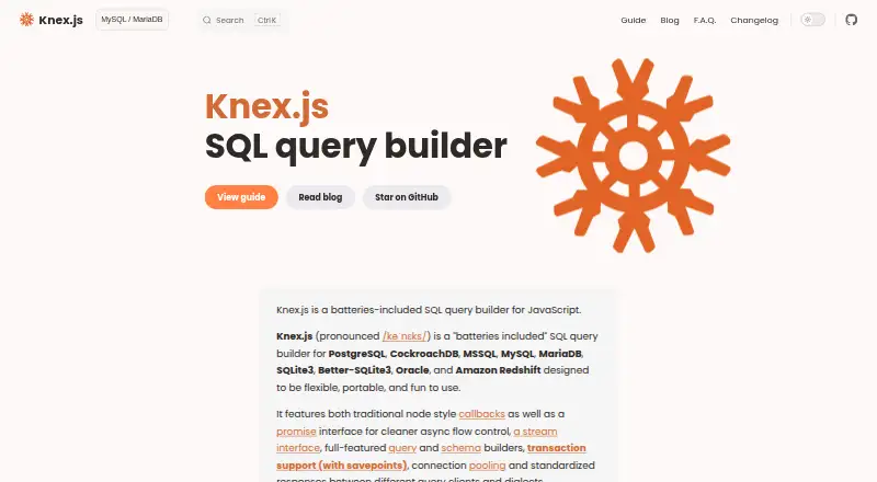 Knex.js's own site