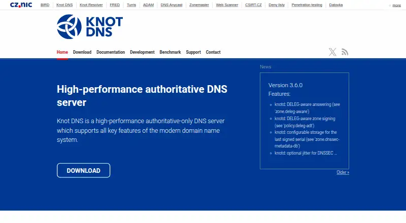 Knot DNS's own site