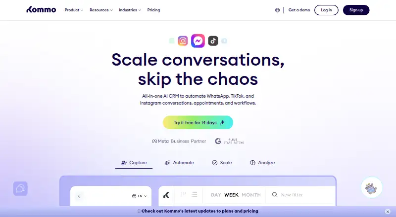 Kommo (formerly amoCRM)'s own site