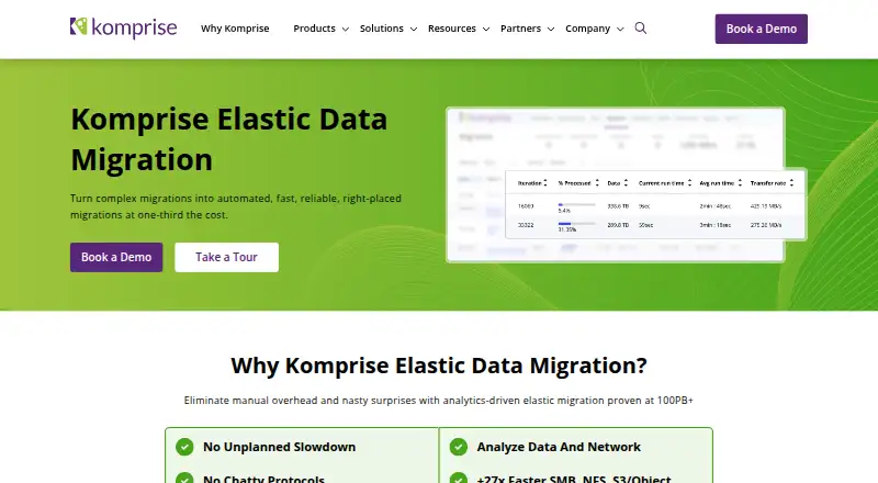 Komprise Elastic Data Migration's own site