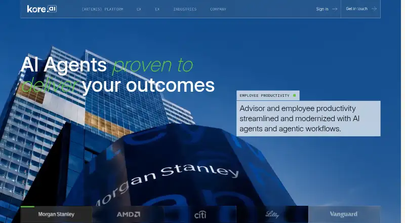 The Kore.ai homepage