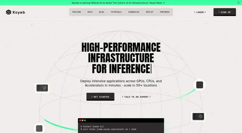 Koyeb's own site
