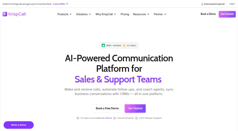 KrispCall's own site