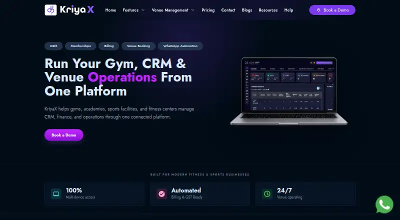 KriyaX CRM's own site