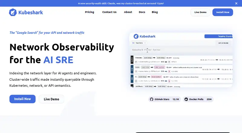 The Kubeshark homepage