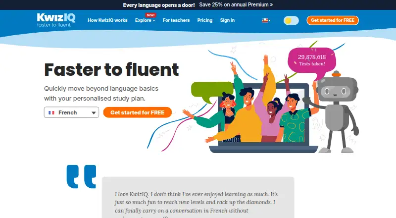 Kwiziq's own site