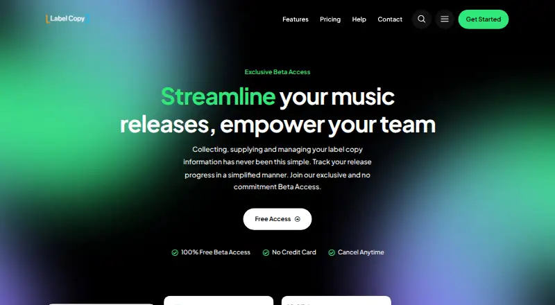Label Copy's own site