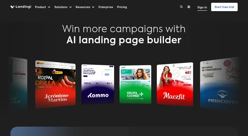 Landingi's own site