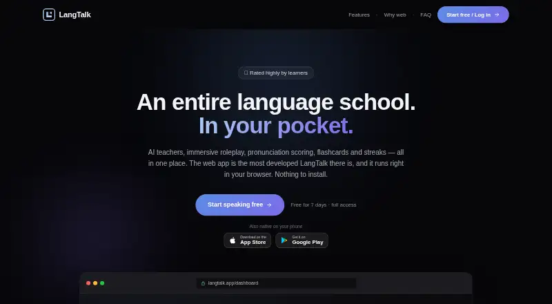 LangTalk's own site