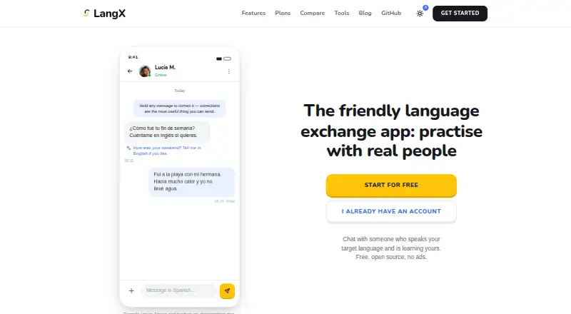 LangX's own site