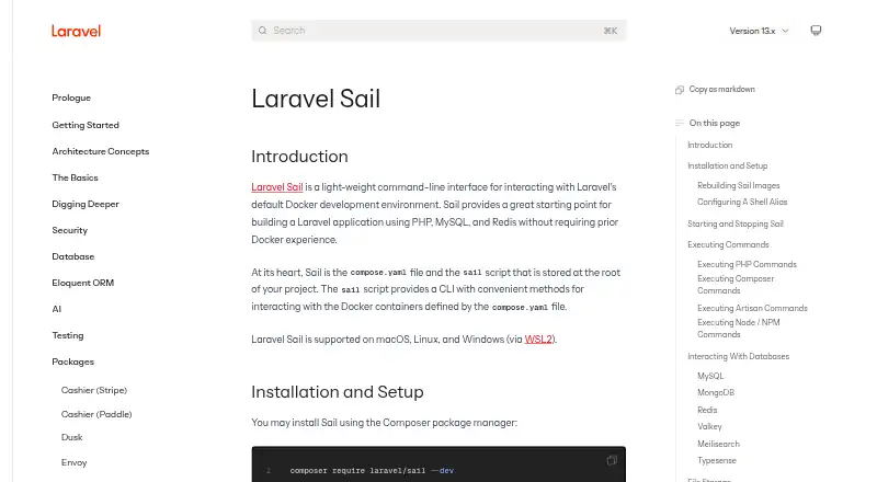 Laravel Sail's own site