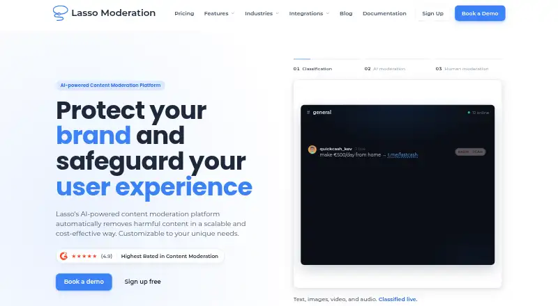 Lasso Moderation's own site