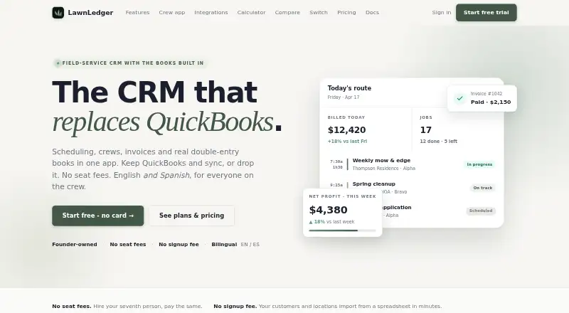 LawnLedger's own site