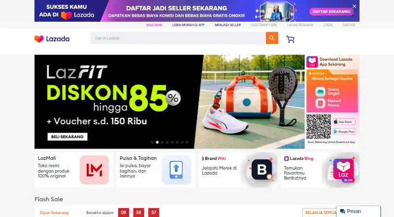 Lazada Indonesia's own site