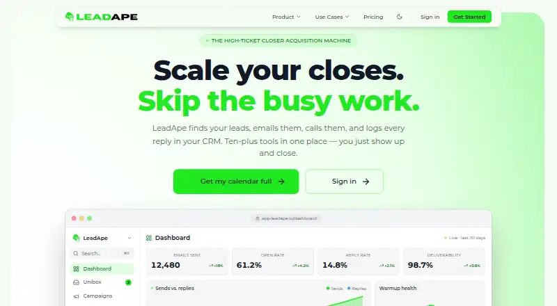 LeadApe's own site