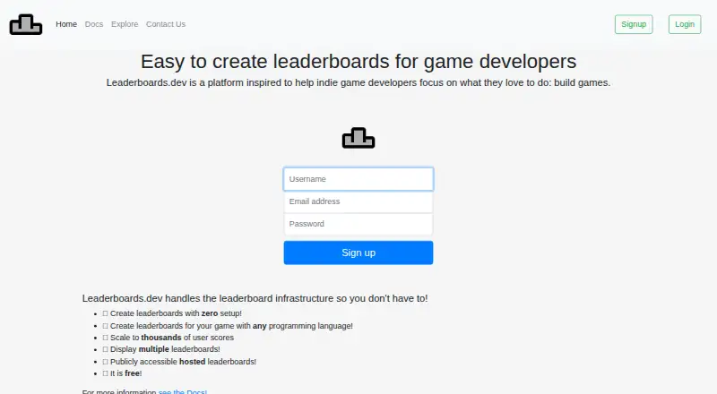 Leaderboards.dev's own site
