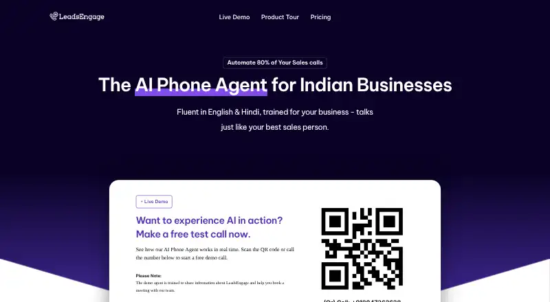 LeadsEngage's own site